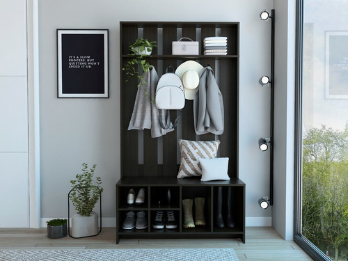 Mueble Recibidor Beijing Rta Wengue Color Marrón Oscuro