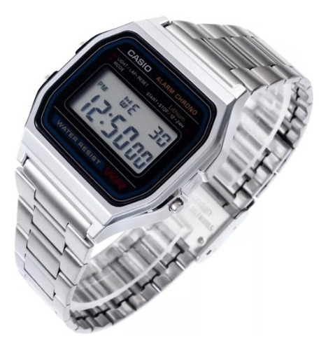 Reloj Casio A158wa-1 Vestido Digital Color De Plateado