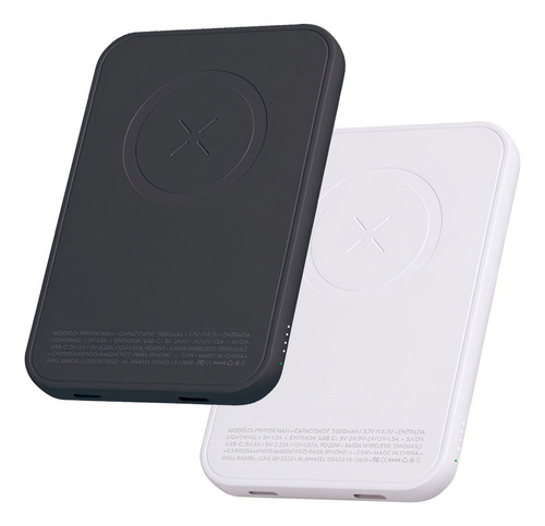 Power Bank Magsafe Bateria Extra Sem Fio Portatil Qi Charger Cor Preto