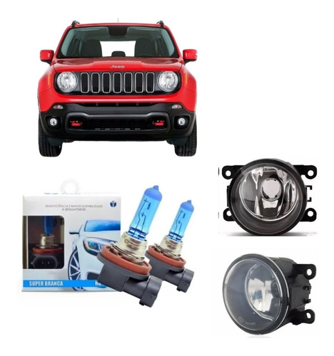 Par Farol Milha Jeep Renegade 15 16 17 18 19 Sport Lampadas