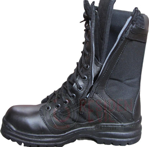 Imagen 4 de 5 de Botas Militares Hombre Para Trabajo Kaki Negro Repelente