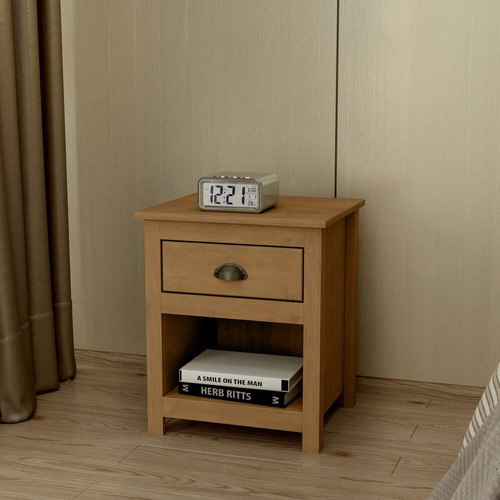Mesa De Cabeceira Para Quarto De Madeira Maciça Com 1