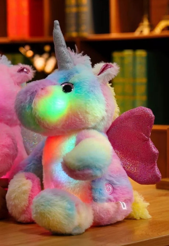 Peluche De Unicornio Con Luz Led En Colores Espantacuco 