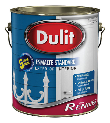 Pintura esmaltada brillante Dulit Renner de 3.6 litros, color gris oscuro