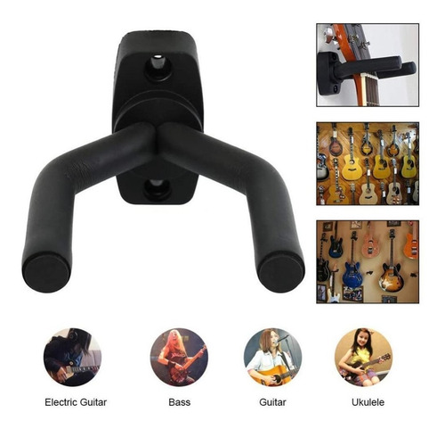 Imagen 3 de 7 de Soporte Gancho De Pared Para Guitarra 2 Piezas