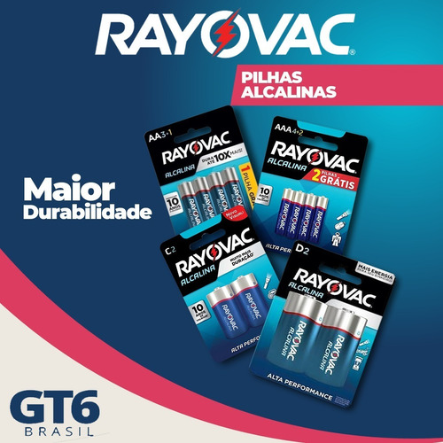32 Pilhas Alcalinas Rayovac Palito Aaa (tubo)