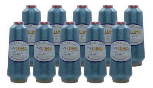 Hilo Lumia Azul Agua C/negro Para Bordado Paq De 10 Hilos 