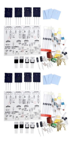 2 Kits Placa + Componentes Para Montar Amplificador 200w Rms