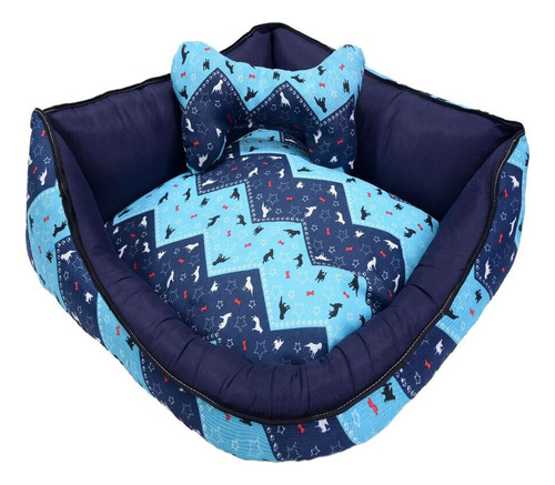 Cama Pet De Canto Luna Pop Extra Grande Turquesa