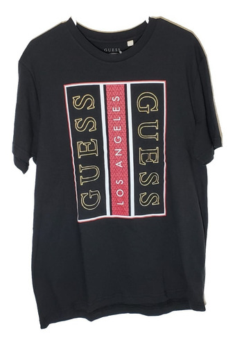 Imagen 1 de 3 de Camiseta Guess Original Americana Negra