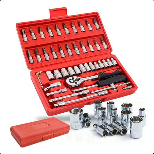 Conjunto De Soquetes De Aço Crv Com Chave Allen Com Catraca