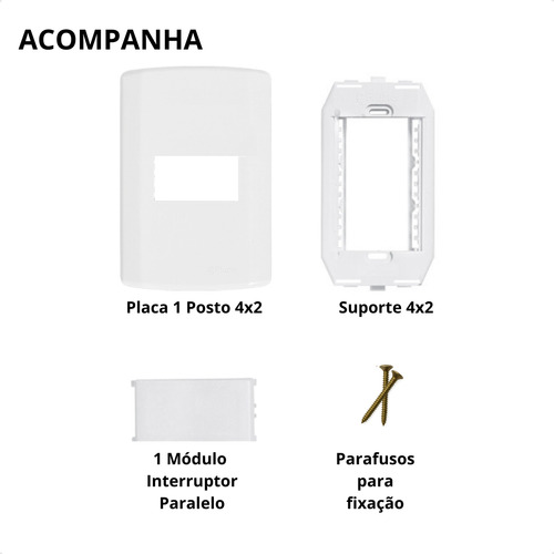 Interruptor Paralelo 10a Pluzi Modular Branca 250v Pluzie