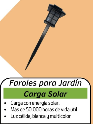 Farol De Jardin Luz Exteriores Recarga Con Luz Solar 