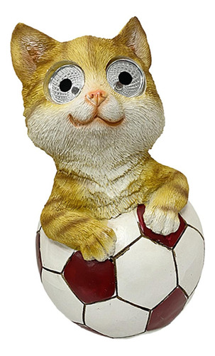 Figura De Gato De Fútbol De Resina Para Decoración Exterior,