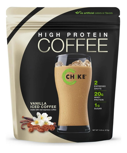 Chike High Protein Coffee, Proteína Whey Con Café 413gr Sabor Café Helado De Vainilla