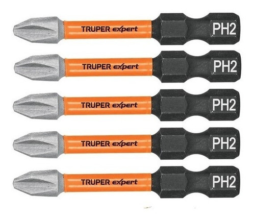 5 Puntas De Impacto Ph2 De 2 Pulgadas Truper 