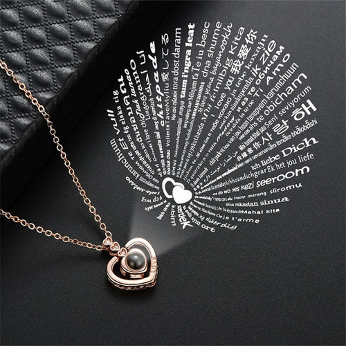 Collar Con Dije Te Amo 100 Idiomas