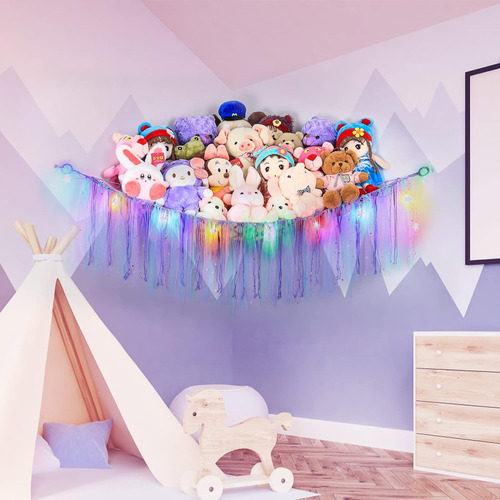 Red De Animales De Peluche O Hamaca Con Luz Led, Hamaca De J