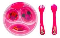 Comprar Combo Plato Termico Bebe + Cubiertos Disney Mickey Minnie