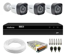 Comprar Kit de 3 câmeras de segurança Cftv Full HD 1080p Dvr Intelbras 4 Mhdx TF 2020 + MHDX 1104 Tudo Forte