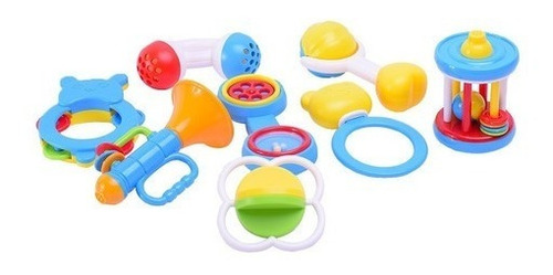 Imagen 2 de 6 de Sonajeros X 8 En Mamadera 23 Cm Para Bebe Art 7261 Loonytoys