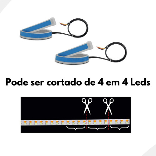 Kit Fitas Led Drl Farol + Seta 12v 60cm Amarok 2022 2023