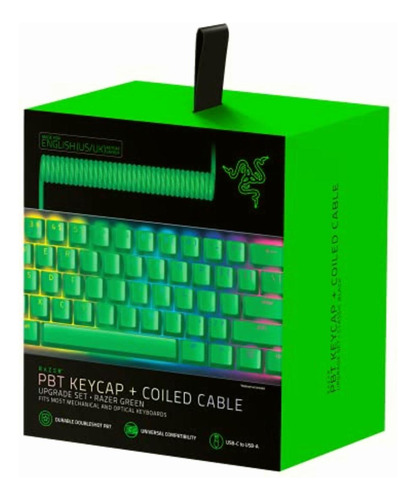 Razer Pbt Keycap + Coiled Cable Upgrade Set: Durable