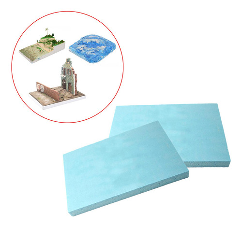 2x Base De Diorama De 30cmx40cmx3cm 30cmx40cmx3cm Azul