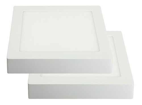 Panel Led Cuadrado 12w Sobreponer Techo Luz Blanca Juego X 2