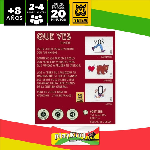 Imagen 6 de 10 de Que Ves Junior Juego Mesa Acertijos Niños Yetem Playking