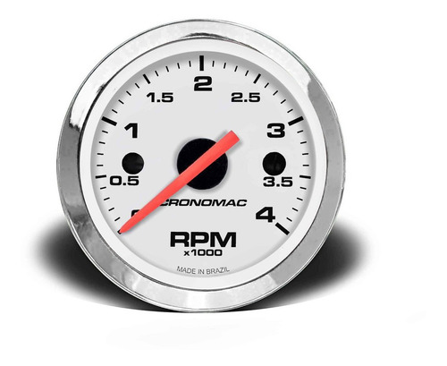 Contagiros Manometro 52mm 4000 Rpm Diesel - Croma Branco