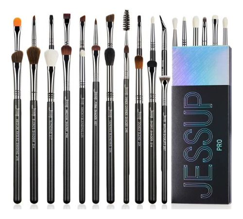 Set De 28 Brochas De Maquillaje Jessup T341 Pro Negro