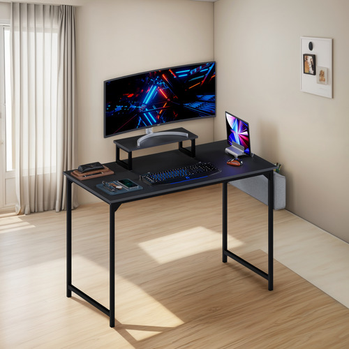 Escritorio Minimalista Con Archivero Para Computadora Negro