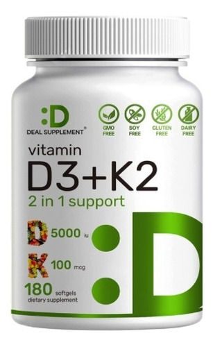 Vitamina D3 - K2 - 180 Uds