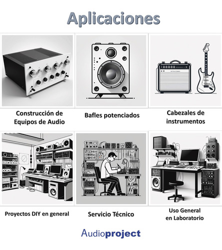 Modulo Amplificador 20 Watts Fuente+disipador - Audioproject