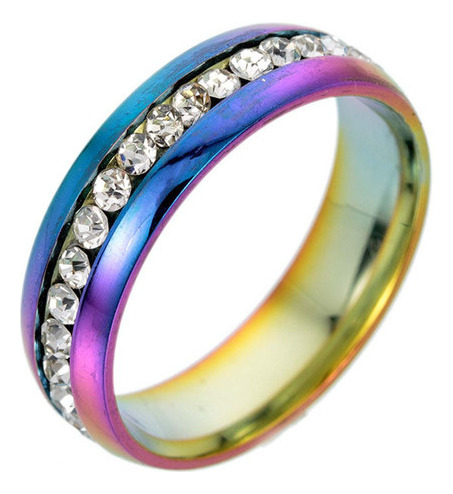 Anillo De Cristal De Acero Inoxidable Para Hombre Y Mujer Co