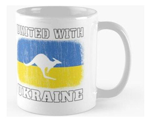 Taza Australia Unida Con Ucrania Canguro Símbolo Australiano