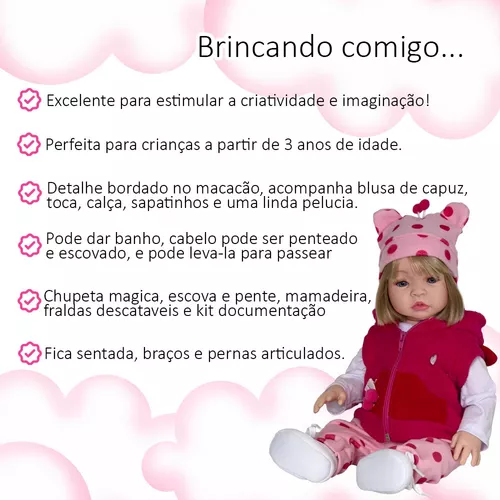 Bebe Reborn Girafinha Boneca Silicone Girafa Fada Madrinha