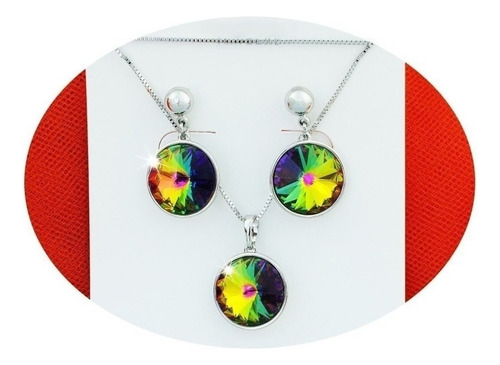 Set De Aretes Y Dije Oro 18k Estilo Regalo Mama Dama Elegant