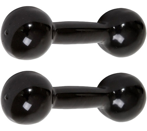 Par de bolas halter de goma de 10 kg (bastoncillo de algodón), color negro