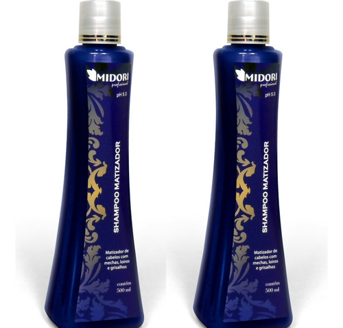 Kit 2 Shampoo Matizador Midori Profissional 500ml