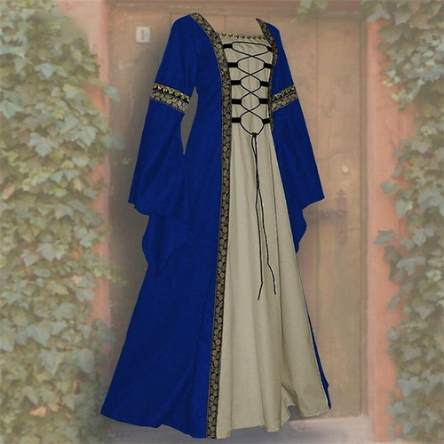 Vestido Gótico Medieval De Mujer Vestido De Encaje Vintage C