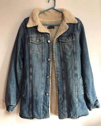 Campera Jean Larga Interior Todo Corderito Large Exc Calidad