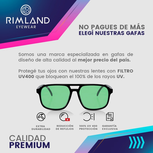 Imagen 5 de 8 de Gafas De Sol Lentes De Sol Rimland Filadelfia Verde
