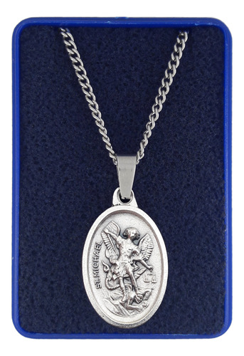 Medallita De San Miguel Arcángel + Cadena De 50cm + Estuche
