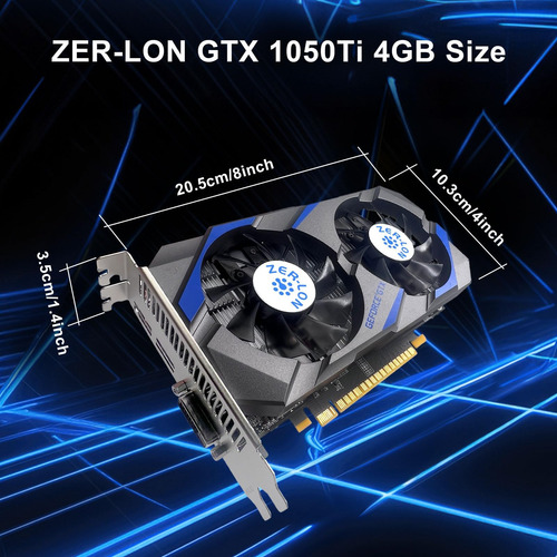 Tarjeta Gráfica De Juegos Zer-lon Gtx 1050 Ti, 4gb Gddr5 128