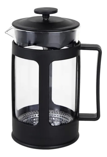 Tetera/cafetera Francesa De Vidrio De 600 Ml Negro Plateado