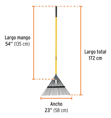 Rastrillo Metálico Escoba Para Jardin 24 D (14342) Truper