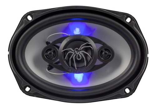 Imagen 3 de 5 de Par De Bocina 6.x9 Cono Plata Y Led Azul
