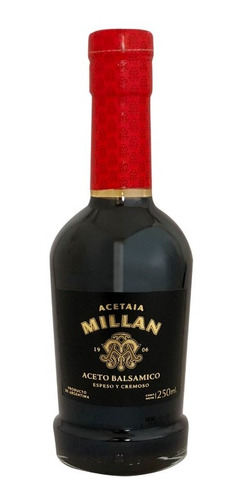 Imagen 2 de 9 de Aceto Balsamico Millan Laur (espeso Y Cremoso) 250cc X6 Unid